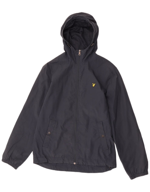 Lyle & Scott Mens Hooded Rain Jacket UK 38 Medium Navy Blue