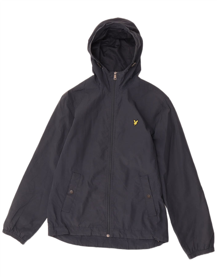 Lyle & Scott Mens Hooded Rain Jacket UK 38 Medium Navy Blue