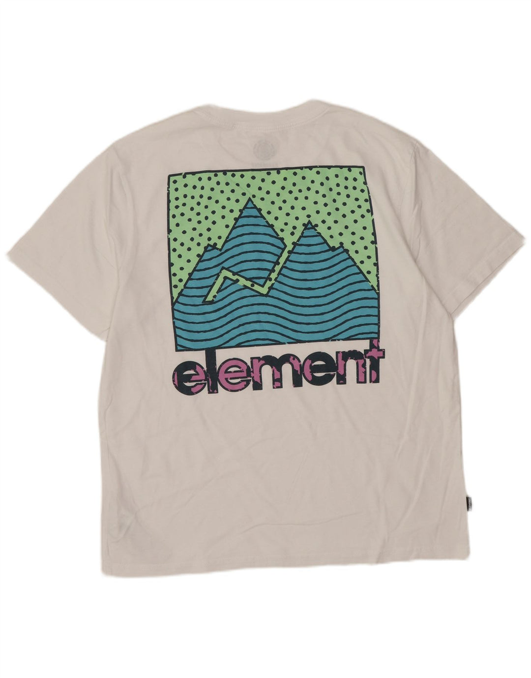 Element Mens Regular Fit Graphic T-Shirt Top Small White Cotton
