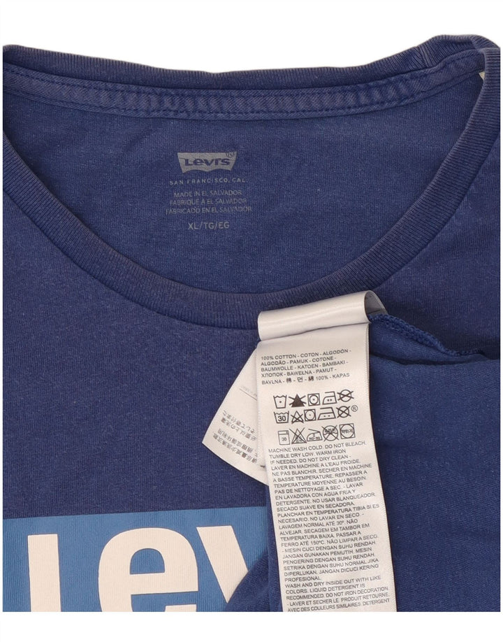 Levi's Mens Graphic T-Shirt Top XL Blue Cotton