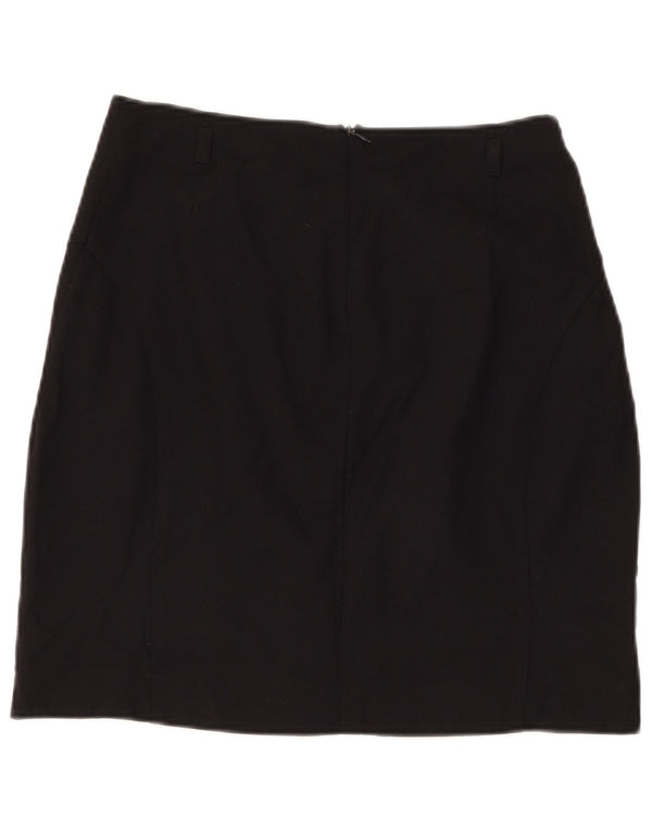 MAX & CO. Womens High Waist Mini Skirt UK 18 XL W30 Black Virgin Wool