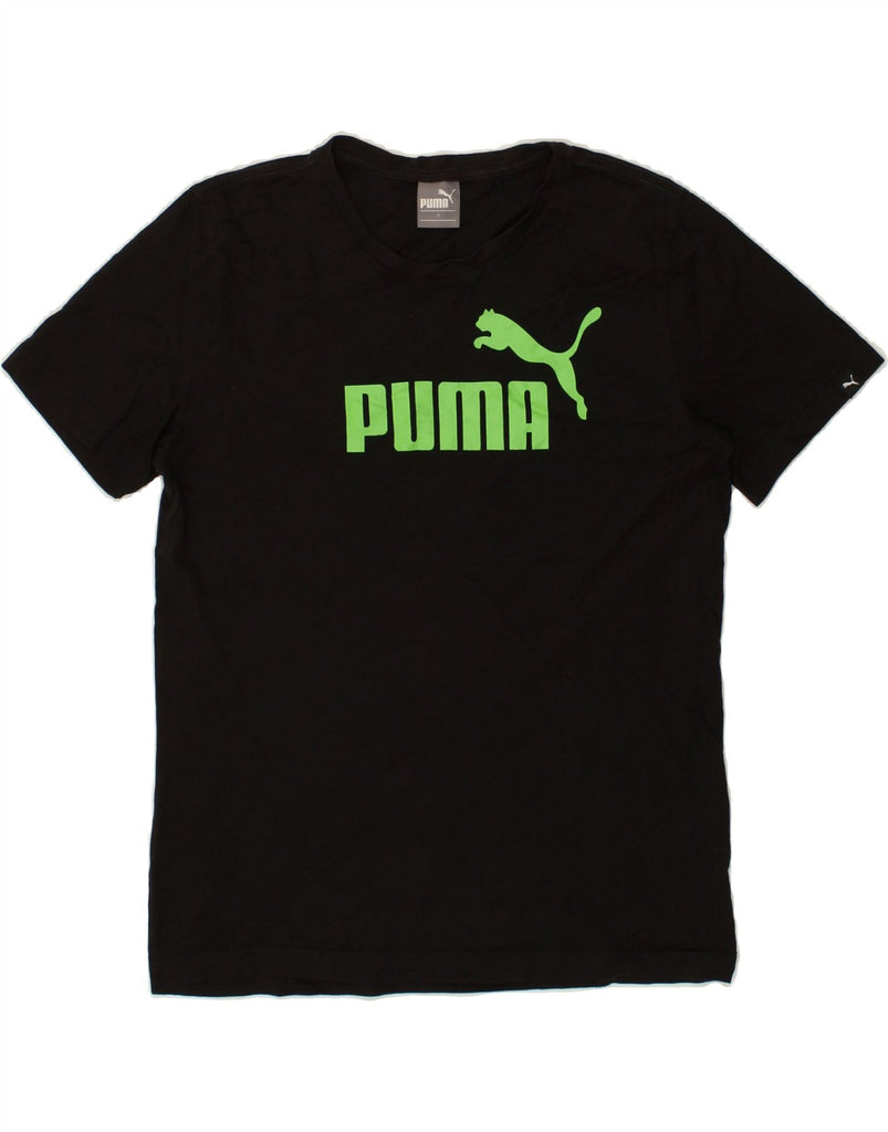 PUMA Mens Graphic T-Shirt Top Small Black Cotton | Vintage Puma | Thrift | Second-Hand Puma | Used Clothing | Messina Hembry 