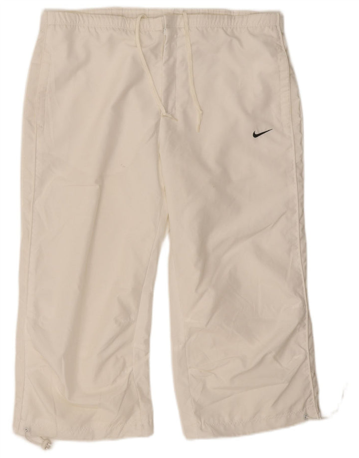 Nike Womens Capri Tracksuit Trousers UK 14/16 Large  White Polyester
