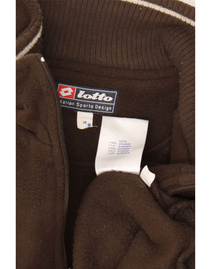 Lotto Mens Zip Neck Fleece Jumper Medium Brown Polyester