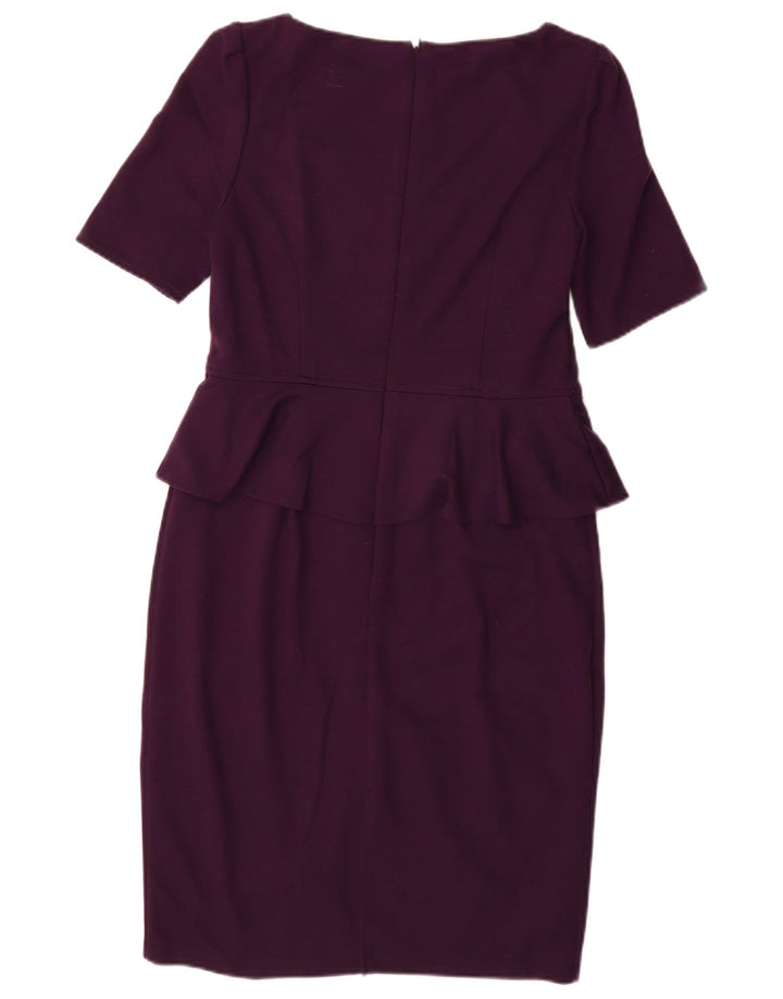 MARKS & SPENCER Womens Peplum Dress UK 14 Medium Purple Polyester