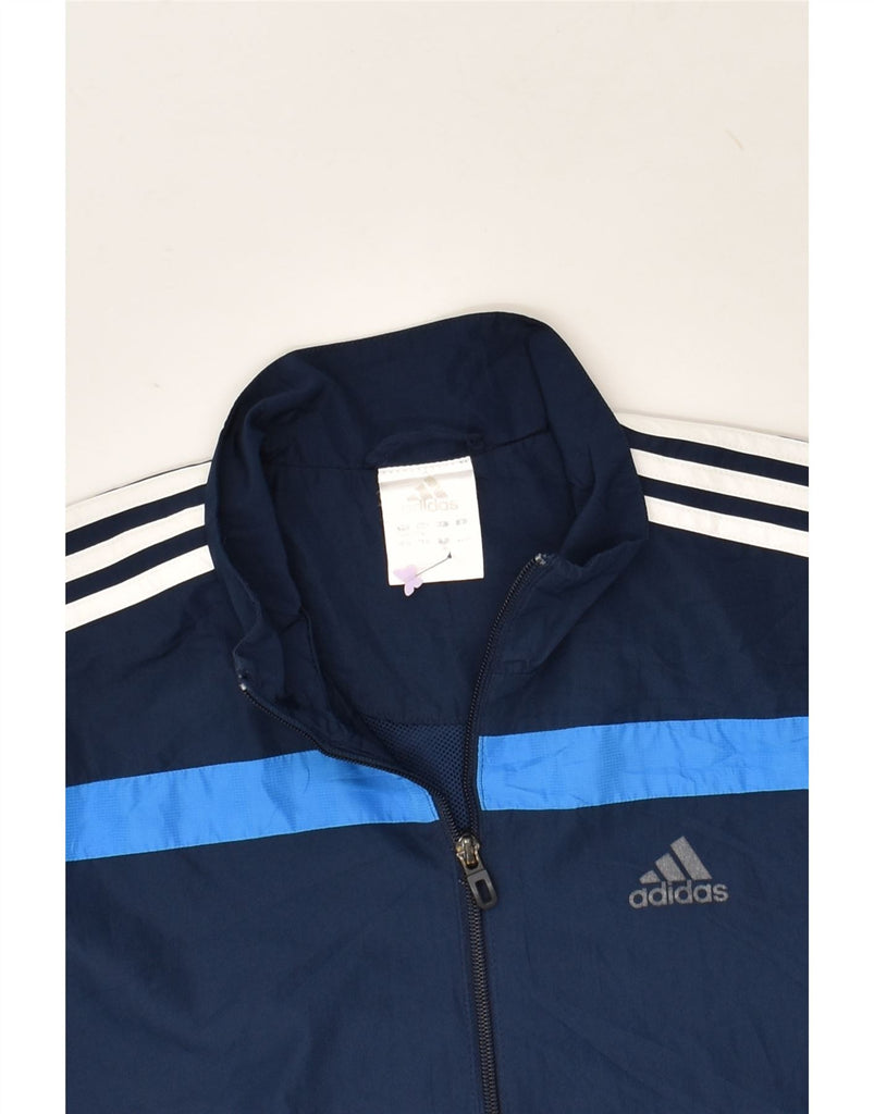 ADIDAS Mens Graphic Tracksuit Top Jacket Size 36/38 Small Navy Blue | Vintage Adidas | Thrift | Second-Hand Adidas | Used Clothing | Messina Hembry 