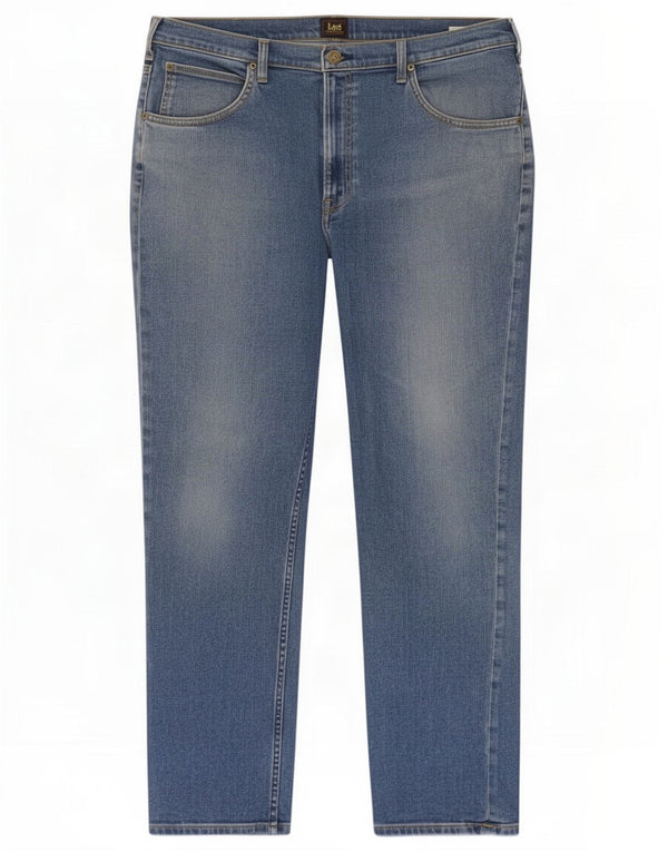 Lee Mens Brooklyn Straight Jeans W40 L32 Blue Cotton