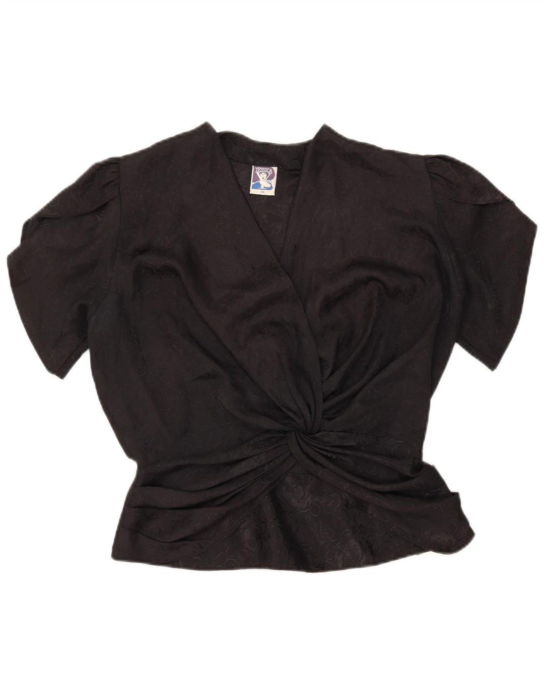 Yessica Womens Blouse Top EU 38 Medium Black Floral Polyester