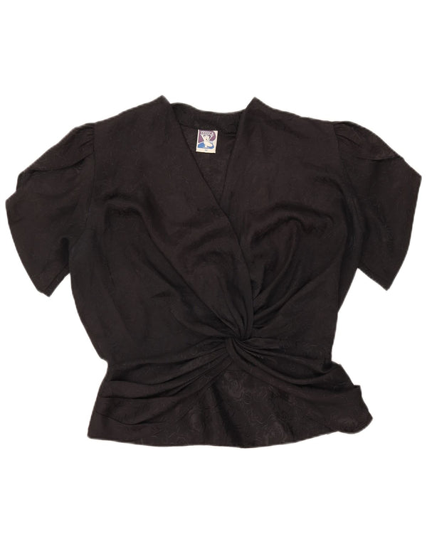 Yessica Womens Blouse Top EU 38 Medium Black Floral Polyester