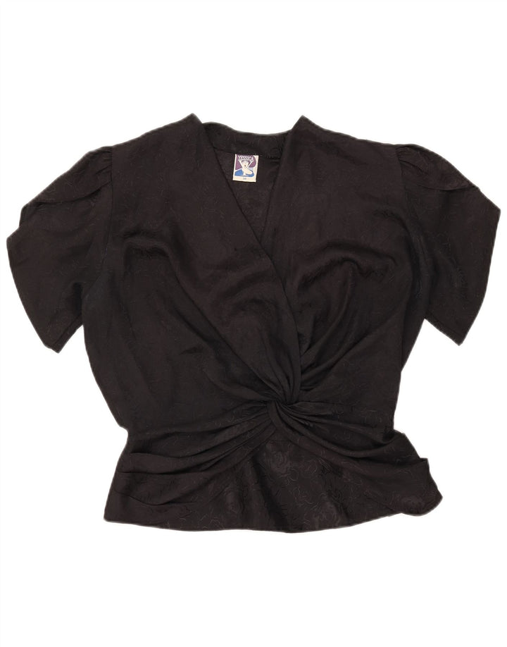 Yessica Womens Blouse Top EU 38 Medium Black Floral Polyester