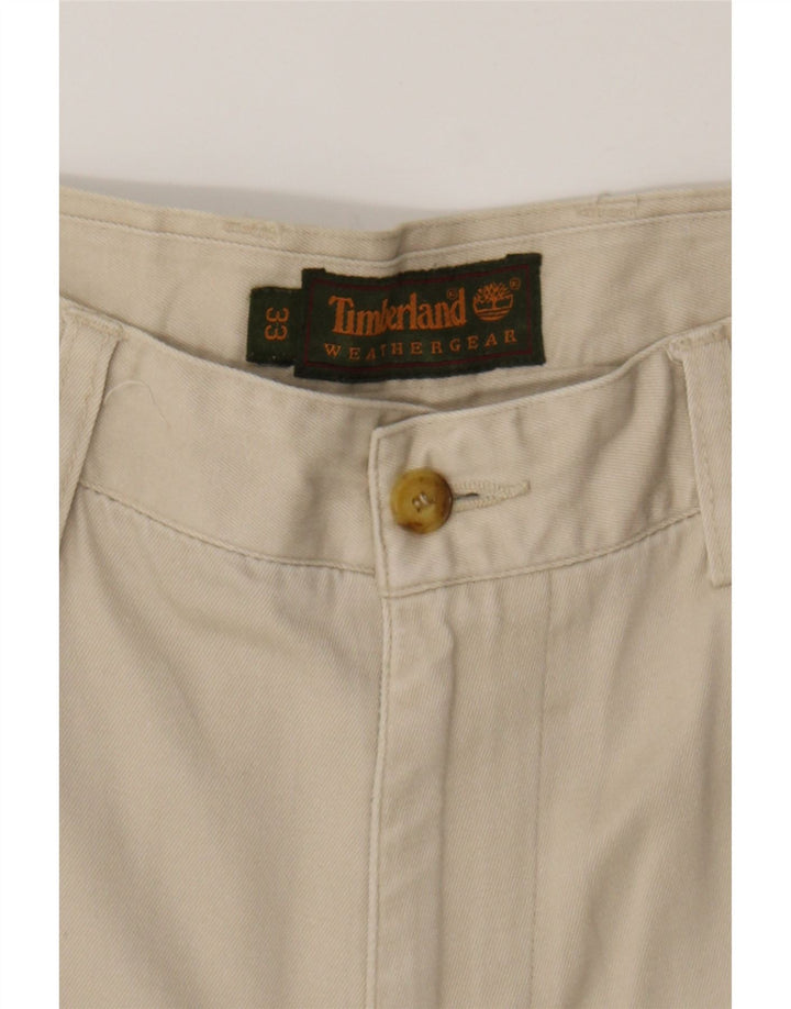 TIMBERLAND Mens Straight Chino Trousers W33 L30 Beige Cotton Vintage Timberland and Second-Hand Timberland from Messina Hembry 