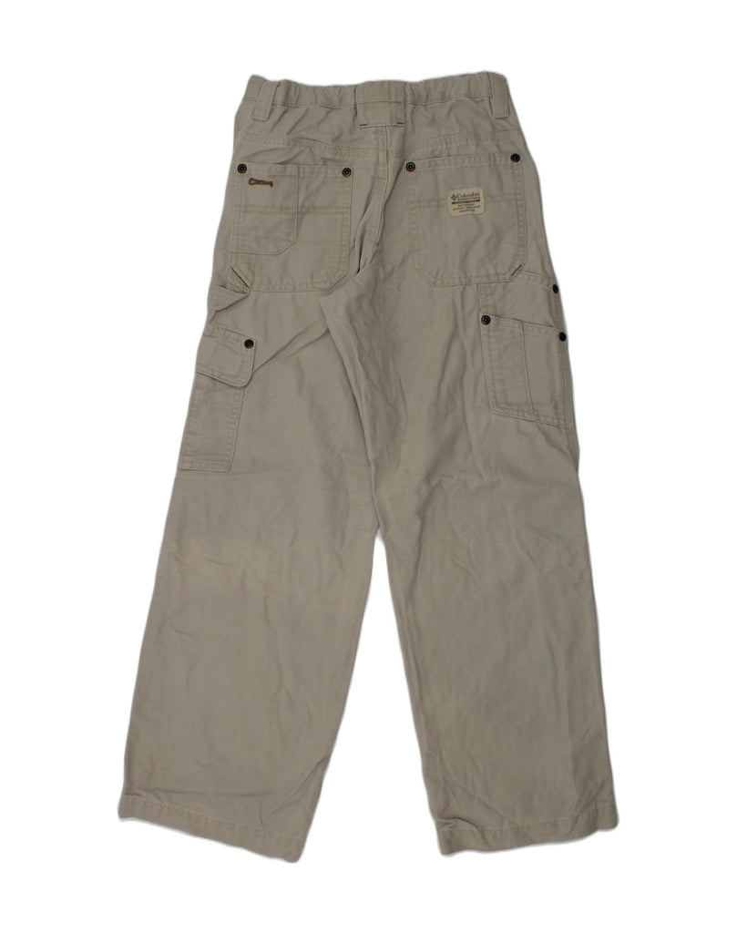 COLUMBIA Boys Straight Cargo Trousers 7-8 Years W23 L23 Beige Cotton | Vintage Columbia | Thrift | Second-Hand Columbia | Used Clothing | Messina Hembry 