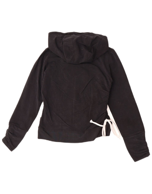 Champion Womens Zip Hoodie Sweater UK 10 Small Black Cotton