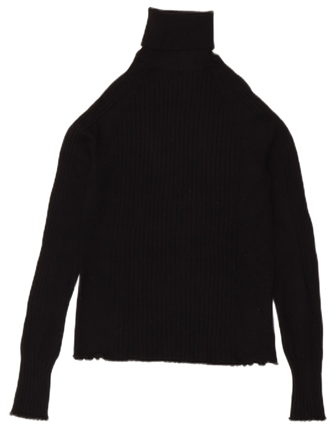 Zara Womens Roll Neck Jumper Sweater UK 8 Small Black Viscose