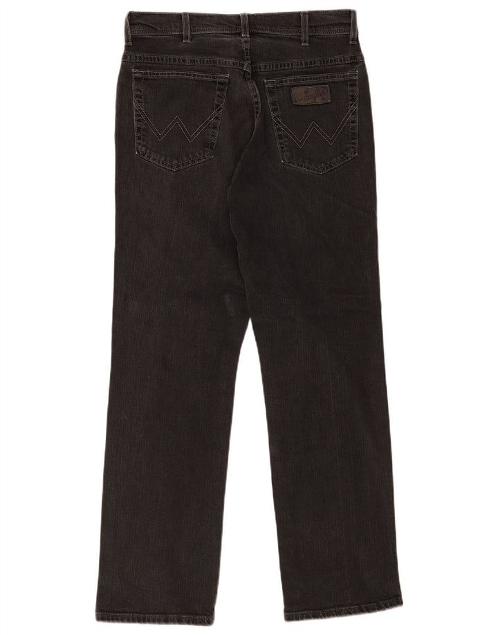 Wrangler Mens Texas Stretch Straight Jeans W32 L30 Black Cotton