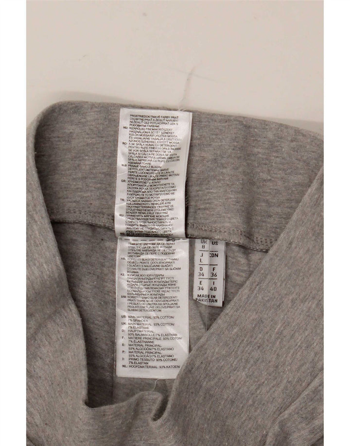 Adidas Womens Leggings UK 8 Small Grey Cotton