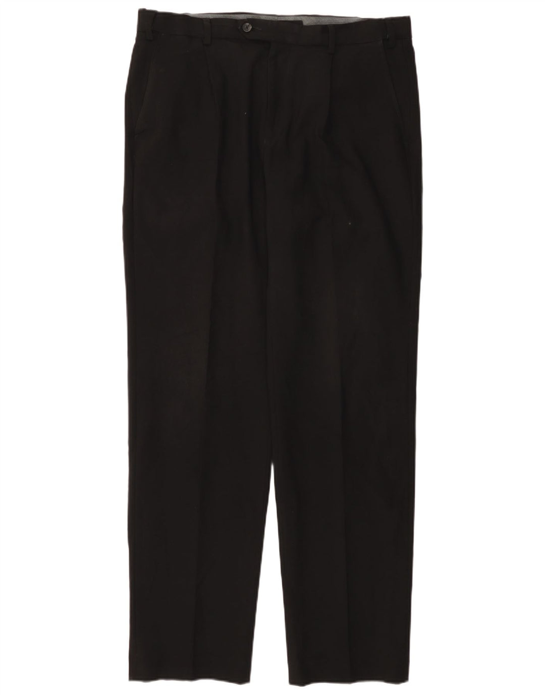 MARKS & SPENCER Mens Regular Fit Suit Trousers W36 L33 Black Polyester