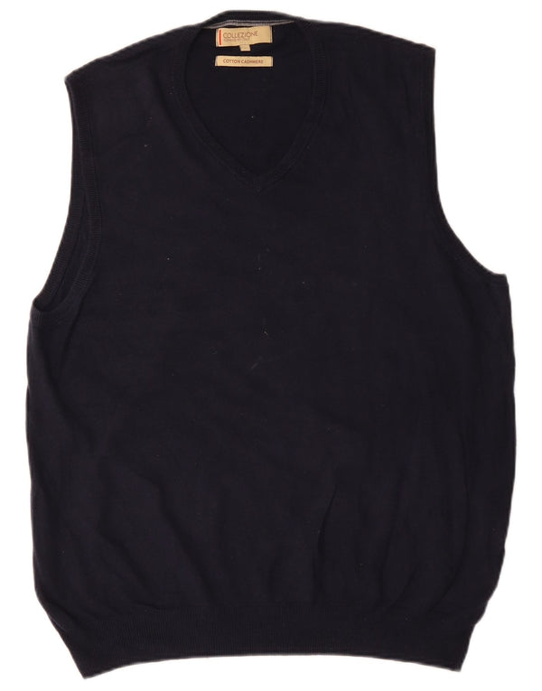 Marks & Spencer Mens Vest Tank Top Large Navy Blue Cotton