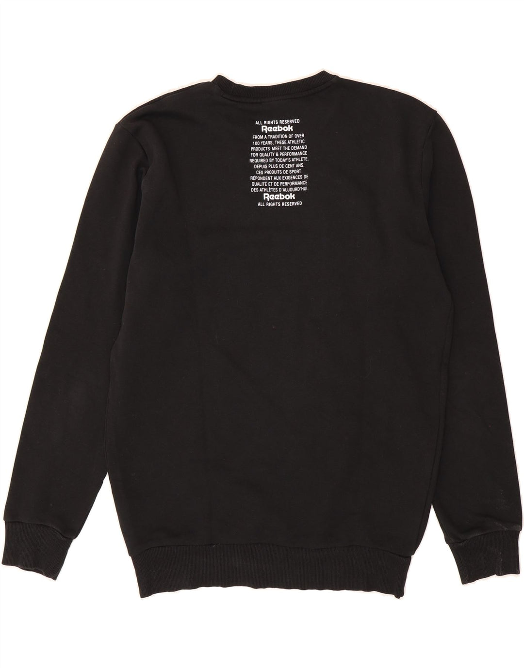 REEBOK Mens Classic Graphic Sweatshirt Jumper Large Black Cotton Vintage Reebok and Second-Hand Reebok from Messina Hembry 