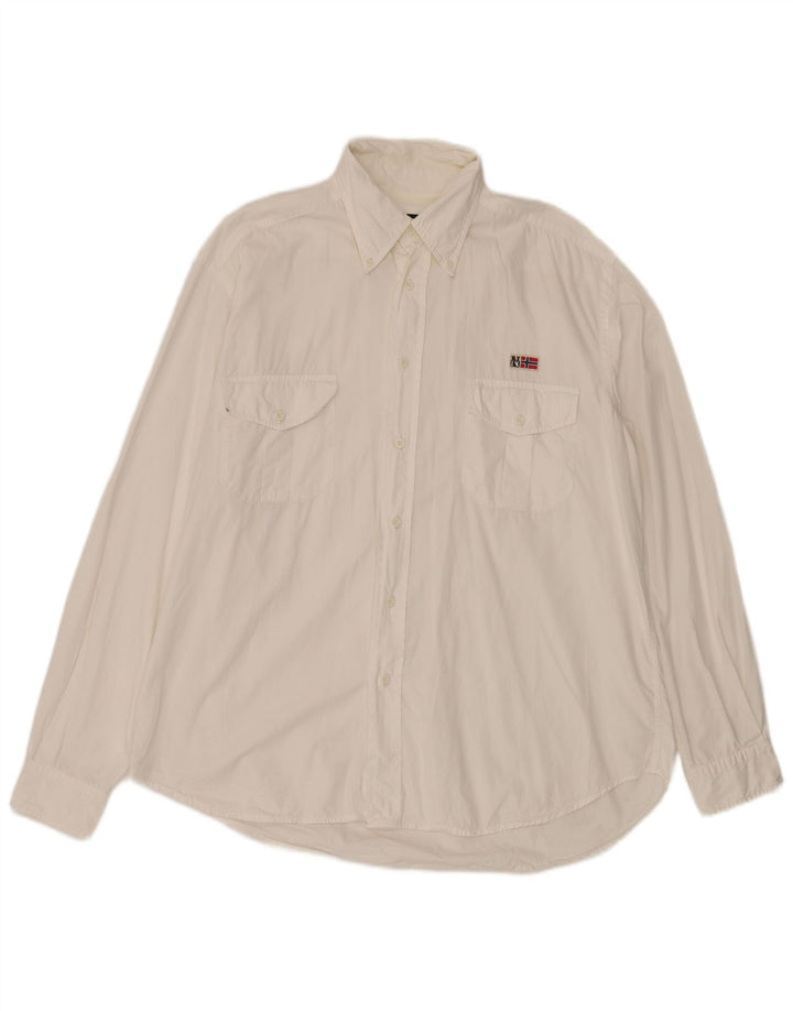 Napapijri Mens Shirt Large White Cotton