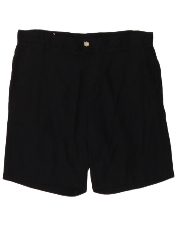 Zara Mens Chino Shorts EU 46 XL W36 Navy Blue Linen