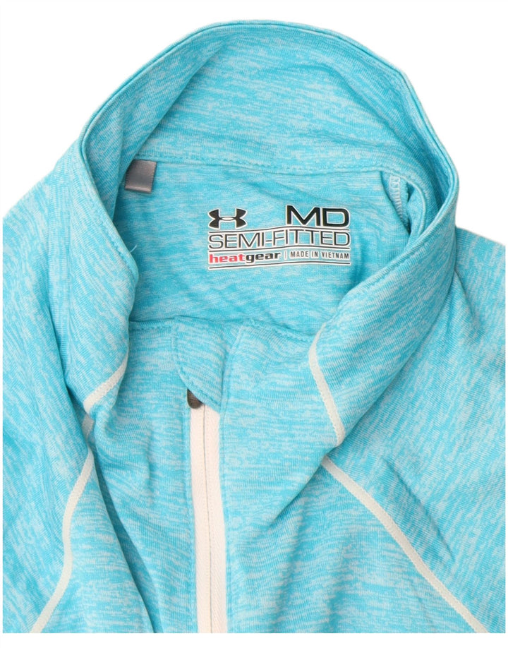 UNDER ARMOUR Womens Heat Gear Pullover Tracksuit Top UK 12 Medium Blue