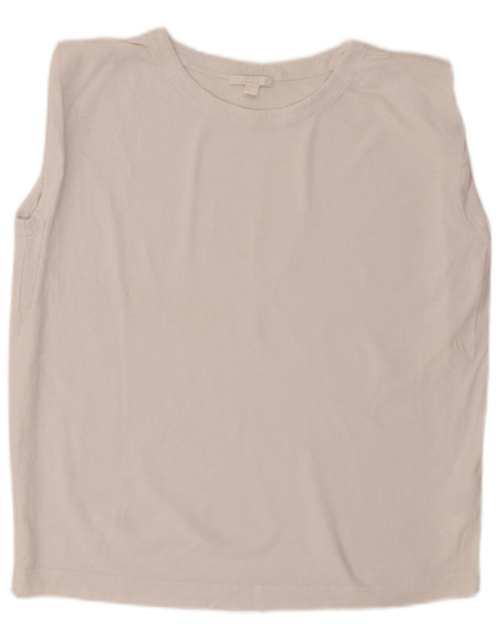 Cos Womens Oversized Vest Top UK 6 XS White Cotton