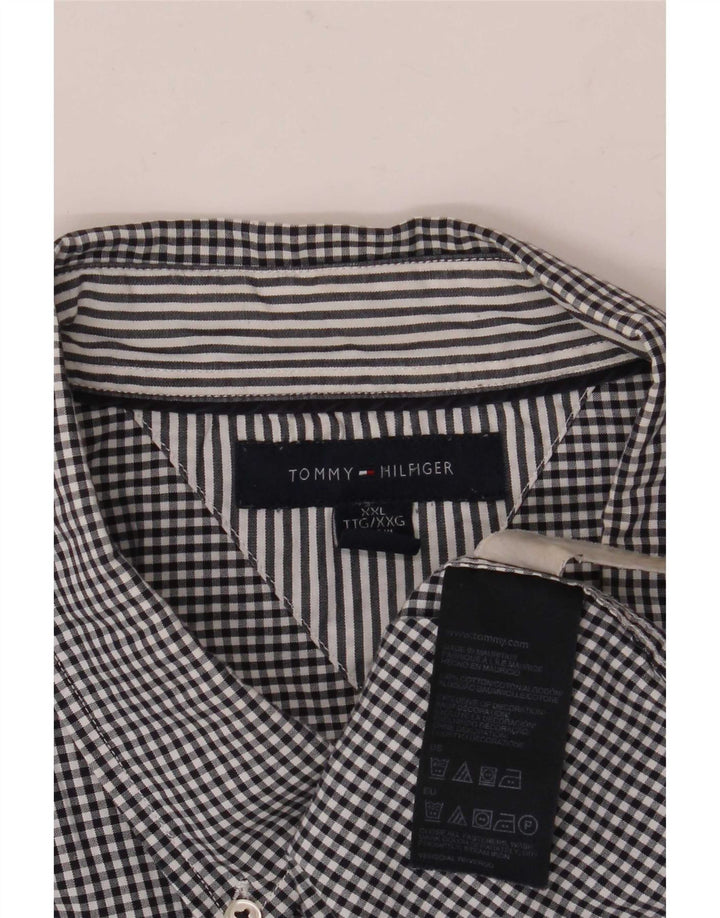Tommy Hilfiger Mens Shirt 2XL Black Check Cotton