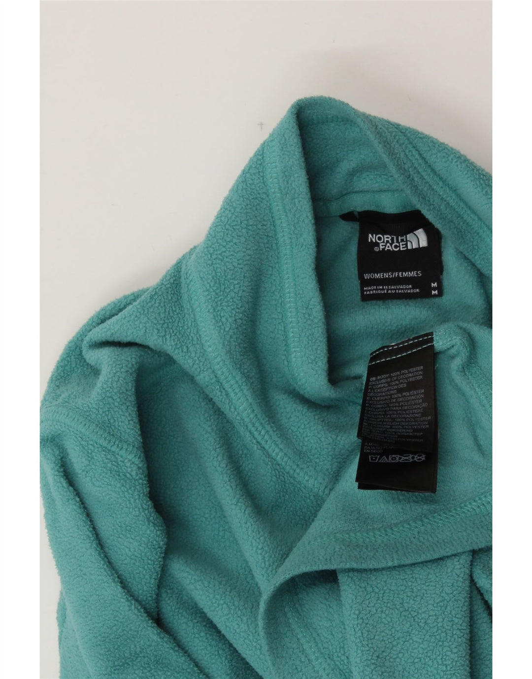 THE NORTH FACE Womens Zip Neck Fleece Jumper UK 12 Medium Turquoise