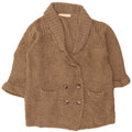Zara Womens Longline Oversized Cardigan Sweater UK 14 Medium Brown Acrylic