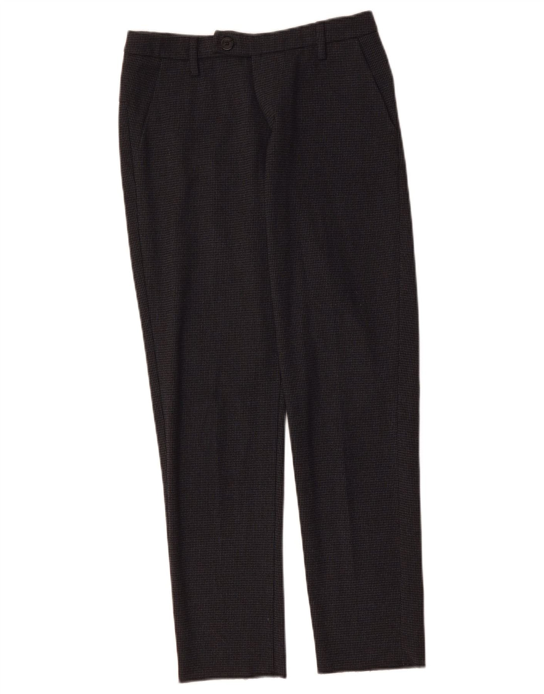 BENETTON Womens Slim Suit Trousers UK 6 XS W28 L27 Black Houndstooth