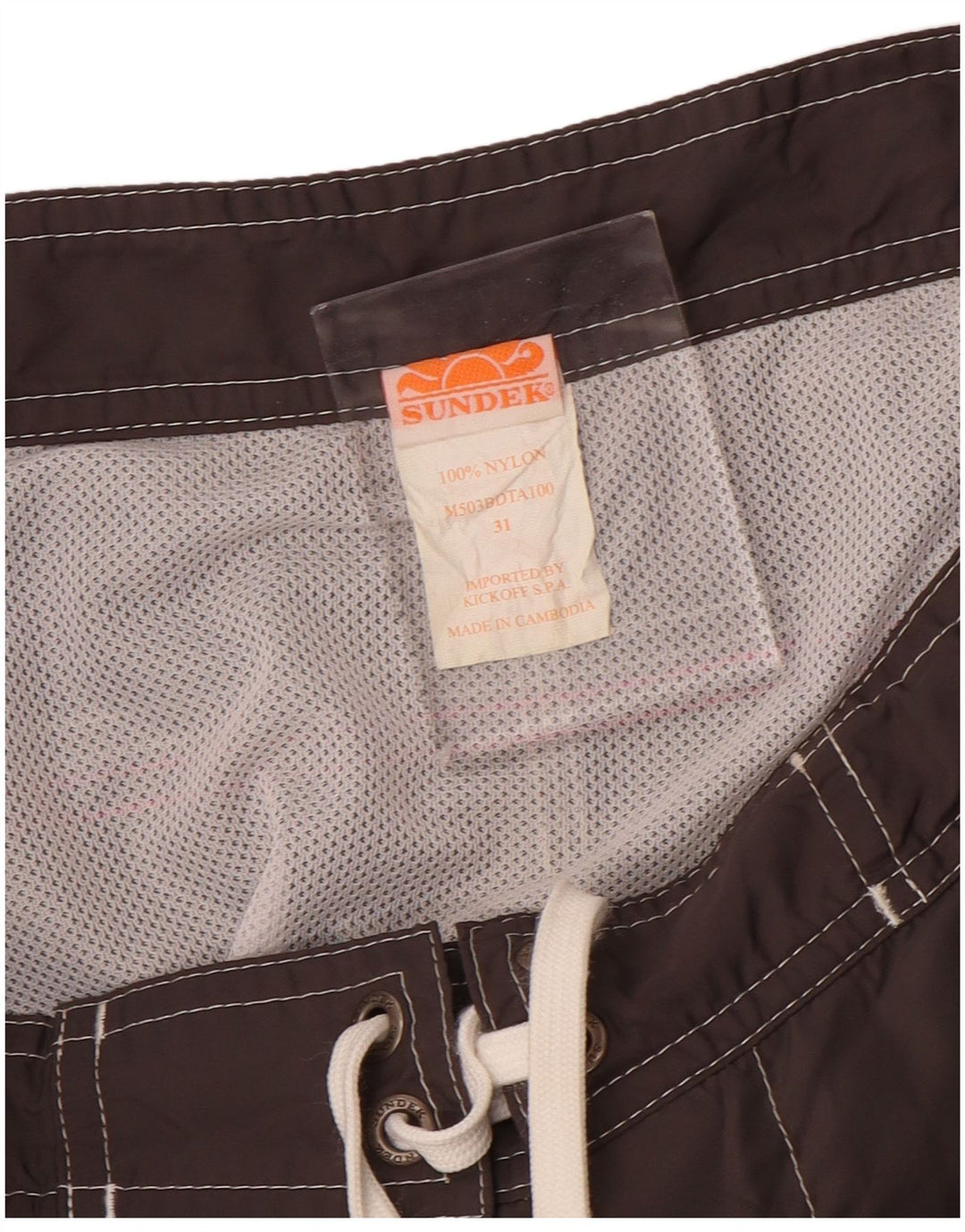 Sundek Mens Swimming Shorts Medium  Grey Nylon