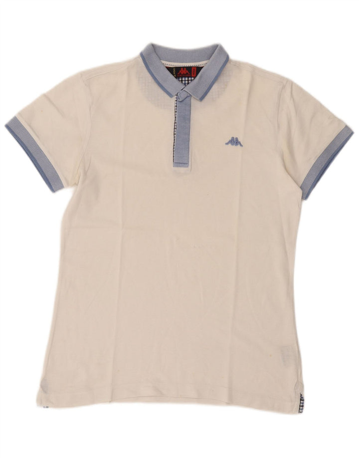 Kappa Mens Polo Shirt Medium White Colourblock Cotton