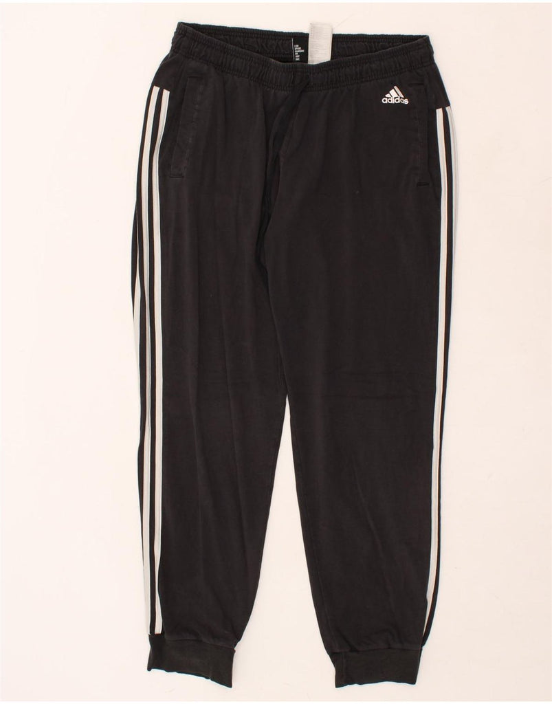 ADIDAS Womens Tracksuit Trousers Joggers XL Black Cotton | Vintage Adidas | Thrift | Second-Hand Adidas | Used Clothing | Messina Hembry 