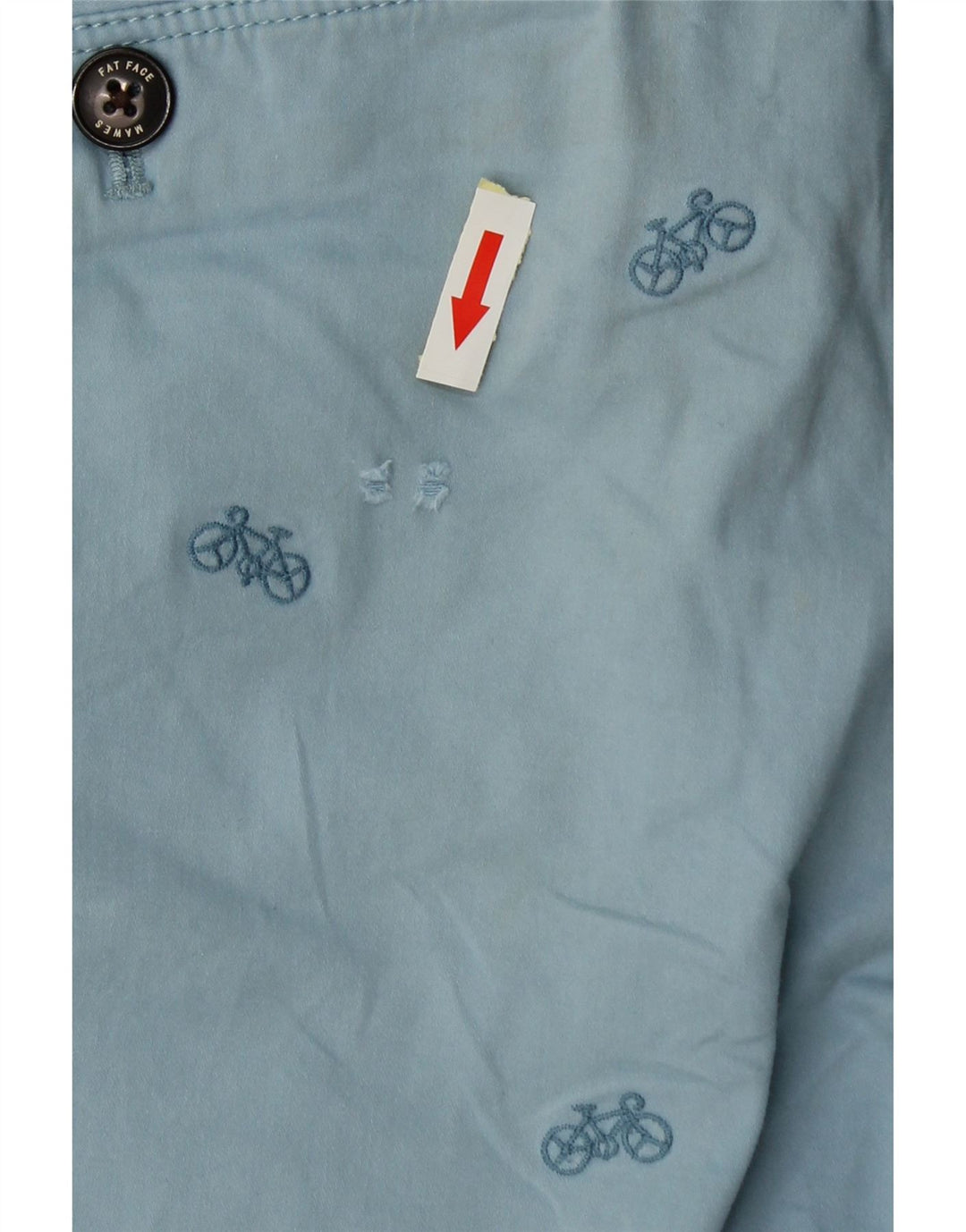 Fat Face Mens Abstract Pattern Chino Shorts W34 Large Blue Cotton