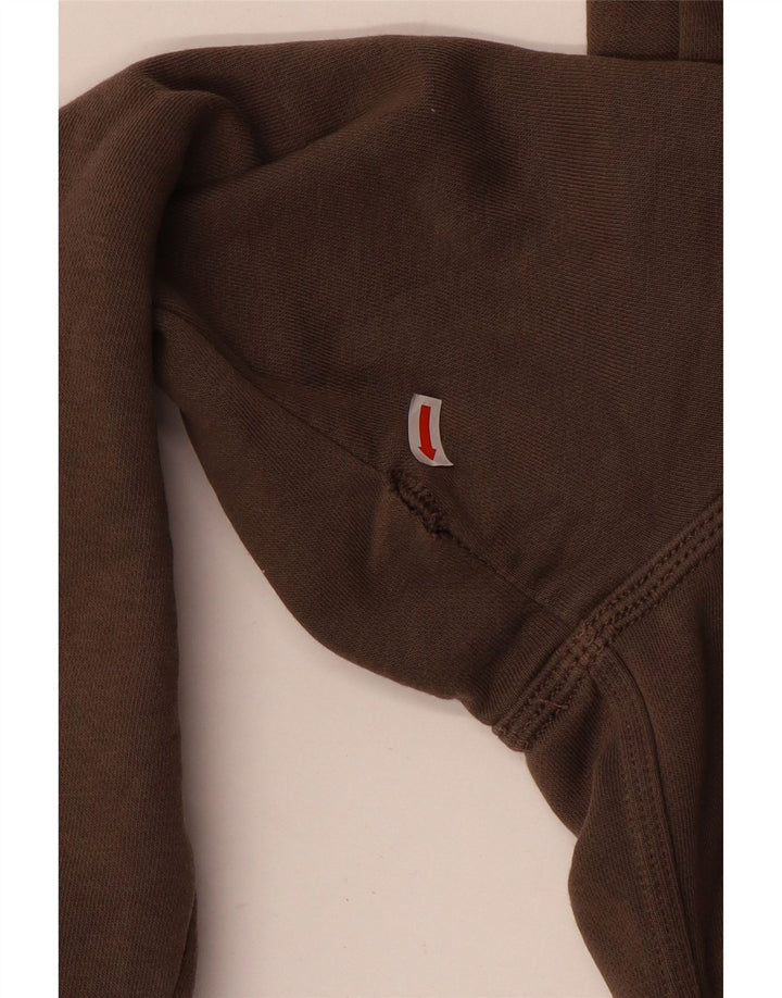 Nike Mens Zip Hoodie Sweater Medium Brown Cotton