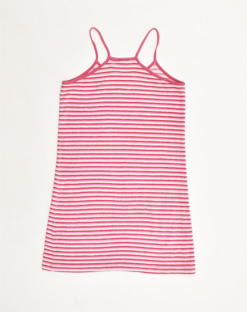 CHAMPION Girls Basic Dress 13-14 Years Pink Striped Polyester | Vintage Champion | Thrift | Second-Hand Champion | Used Clothing | Messina Hembry 