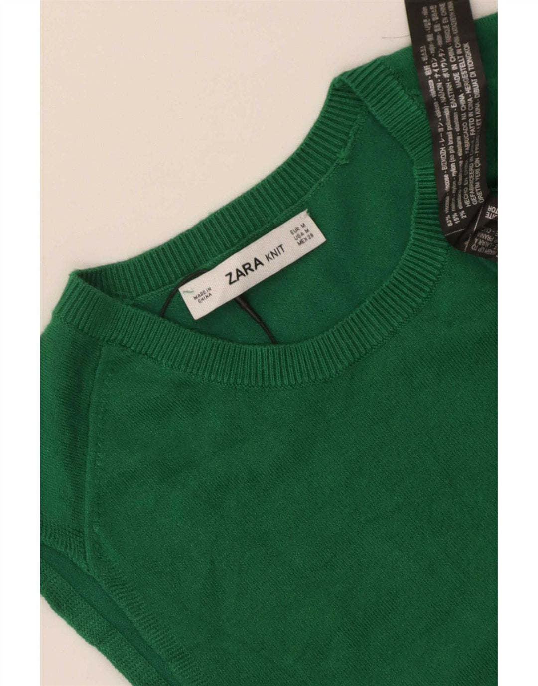 Zara Womens Vest Tank Top UK 12 Medium Green Viscose