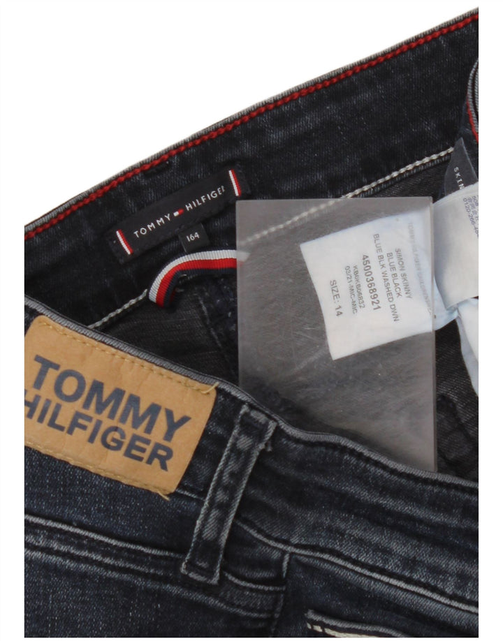 TOMMY HILFIGER Boys Skinny Jeans 13-14 Years W28 L29 Navy Blue Cotton