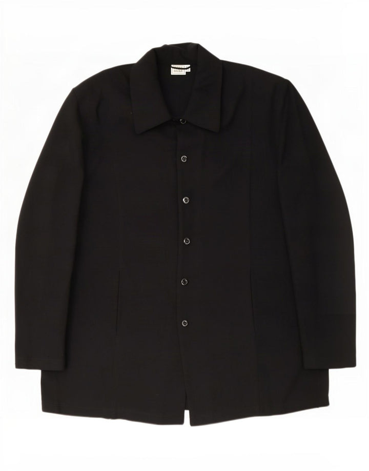 Vintage Womens Shirt Blouse EU 50 3XL Black Polyester