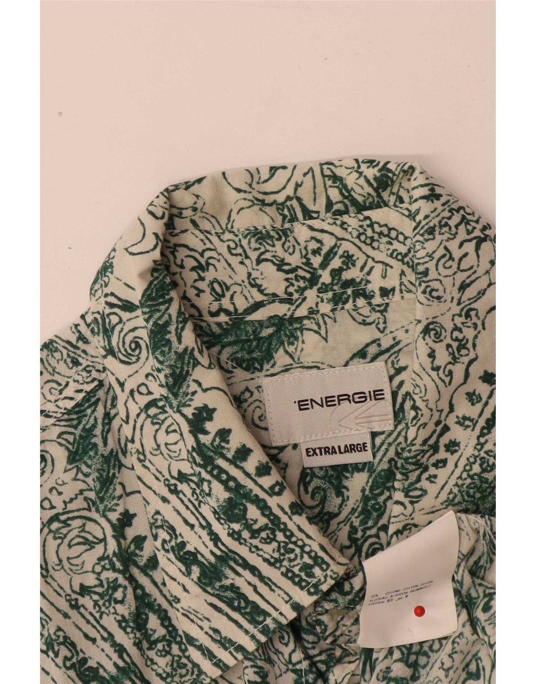 Energie Mens Shirt XL Green Paisley Cotton
