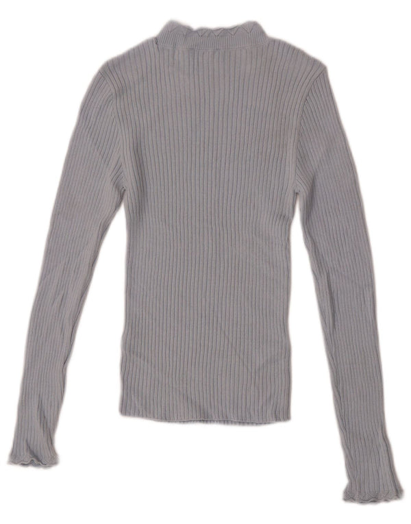 Topshop Womens Turtle Neck Jumper Sweater UK 8 Small  Blue Acrylic