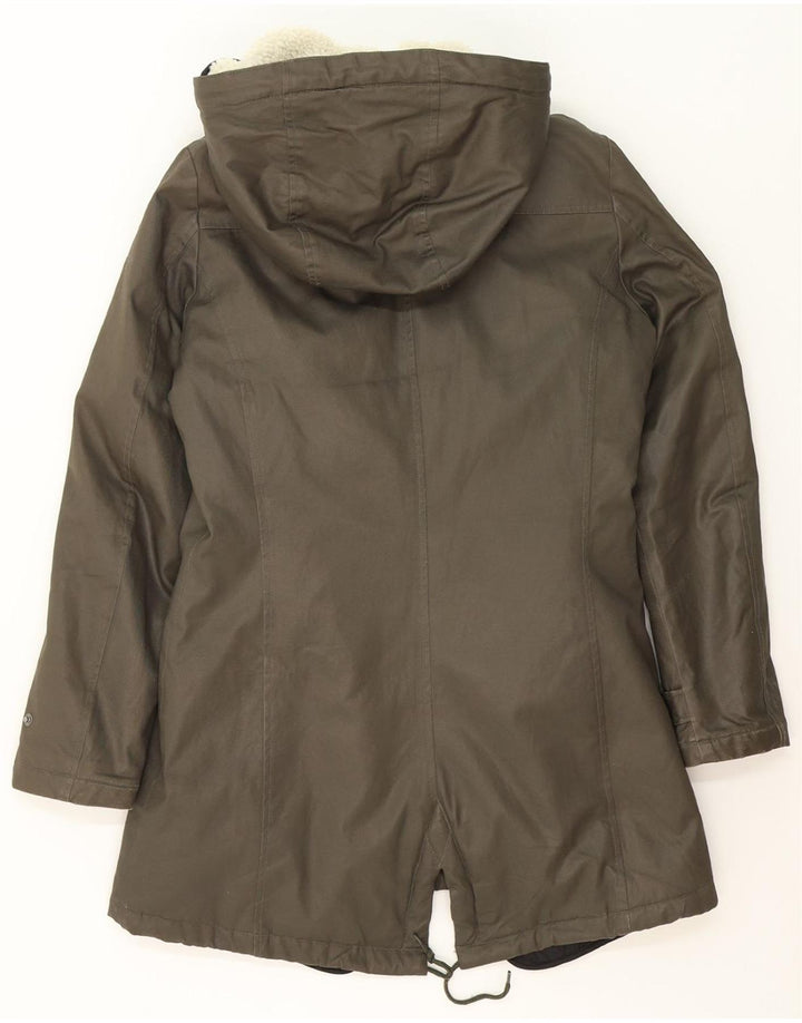 WOOLRICH Womens Oversized Hooded Parka Jacket UK 10 Small Khaki Cotton Vintage Woolrich and Second-Hand Woolrich from Messina Hembry 