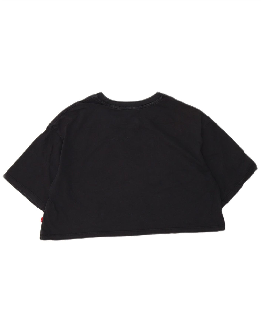 LEVI'S Womens Oversized Crop Graphic T-Shirt Top UK 2 2XS Black