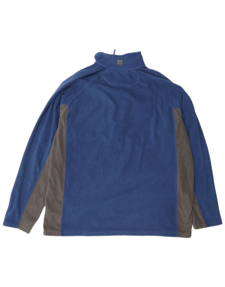 Mountain Warehouse Mens Zip Neck Fleece Jumper Large Blue Colourblock