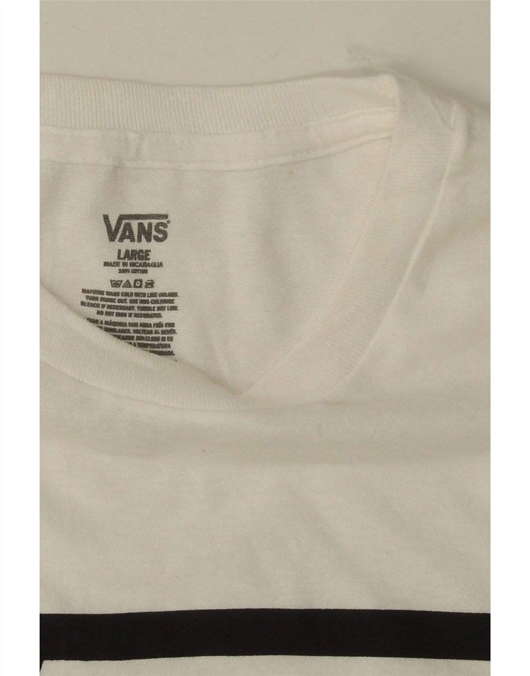 VANS Mens Graphic T-Shirt Top Large White Cotton