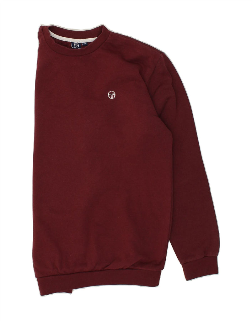 SERGIO TACCHINI Mens Sweatshirt Jumper Medium Burgundy Cotton | Vintage Sergio Tacchini | Thrift | Second-Hand Sergio Tacchini | Used Clothing | Messina Hembry 