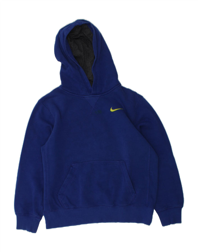 NIKE Boys Hoodie Jumper 10-11 Years Medium  Blue Cotton | Vintage Nike | Thrift | Second-Hand Nike | Used Clothing | Messina Hembry 