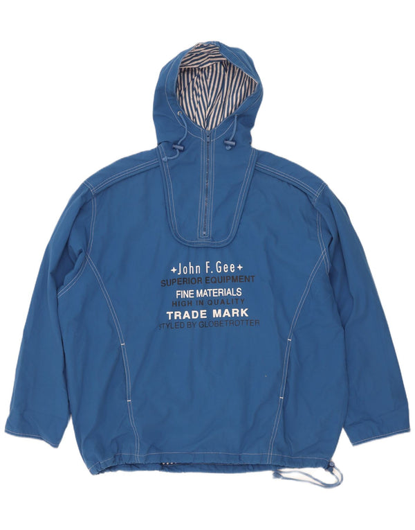 John F Gee Boys Oversized Hooded Graphic Anorak Jacket 15-16 Years Blue