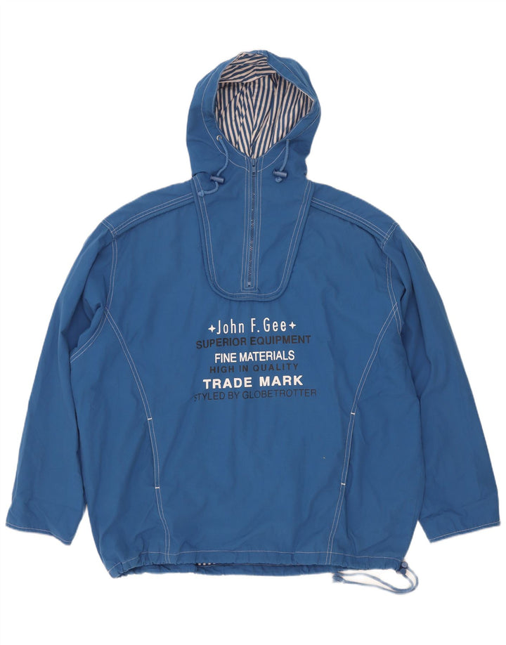 John F Gee Boys Oversized Hooded Graphic Anorak Jacket 15-16 Years Blue